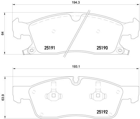 Zestaw klocków hamulcowych, hamulce tarczowe BREMBO P 37 017X
