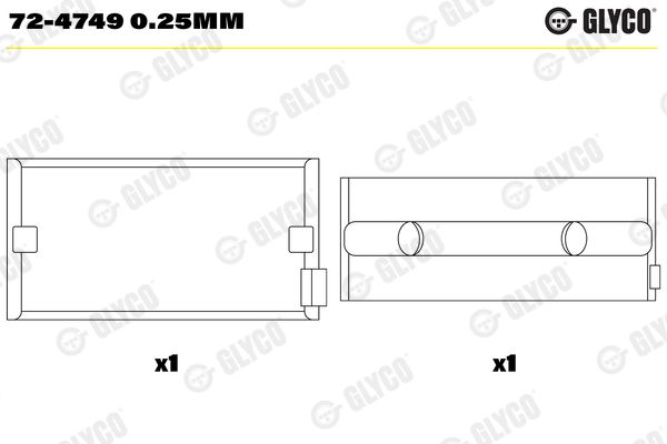 Cuzineti, arbore cotit GLYCO 72-4749 0.25mm