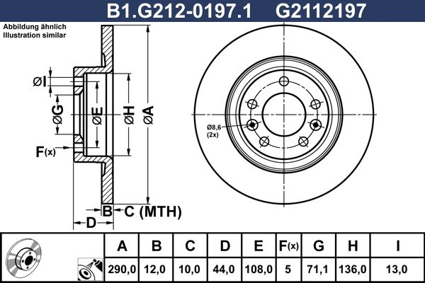 Tarcza hamulcowa GALFER B1.G212-0197.1
