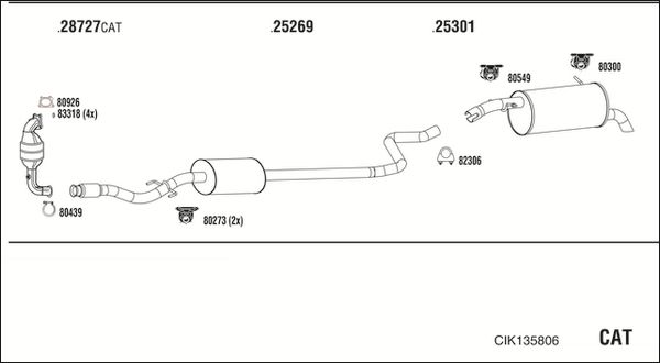 Układ wydechowy WALKER CIK135806