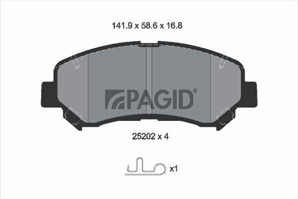 Zestaw klocków hamulcowych, hamulce tarczowe PAGID T2073N