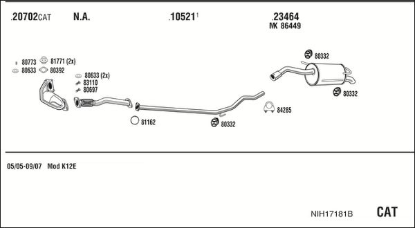 Układ wydechowy WALKER NIH17181B