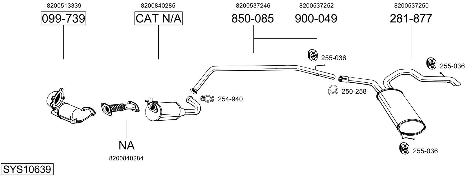 Układ wydechowy BOSAL SYS10639