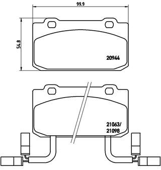 Zestaw klocków hamulcowych, hamulce tarczowe BREMBO P 23 030