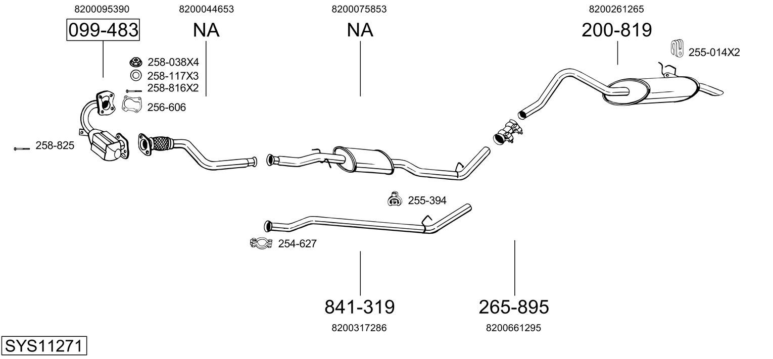 Układ wydechowy BOSAL SYS11271