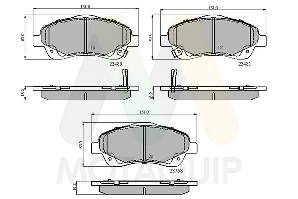 set placute frana,frana disc MOTAQUIP LVXL1136
