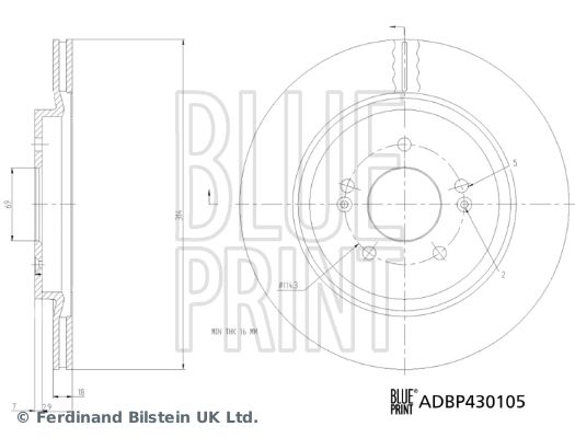 Brzdový kotúč BLUE PRINT ADBP430105