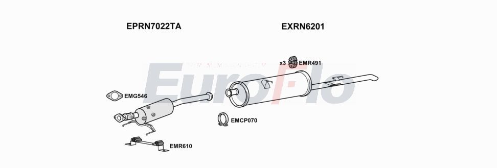 Układ wydechowy EUROFLO RNMAS23D7015