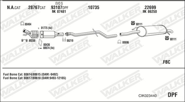 Układ wydechowy WALKER CIK023440