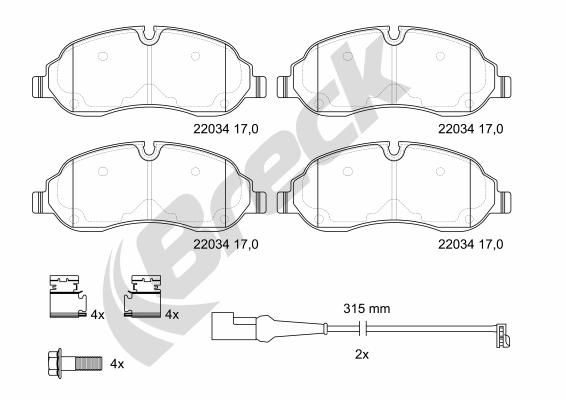 set placute frana,frana disc BRECK 22034 00 653 00