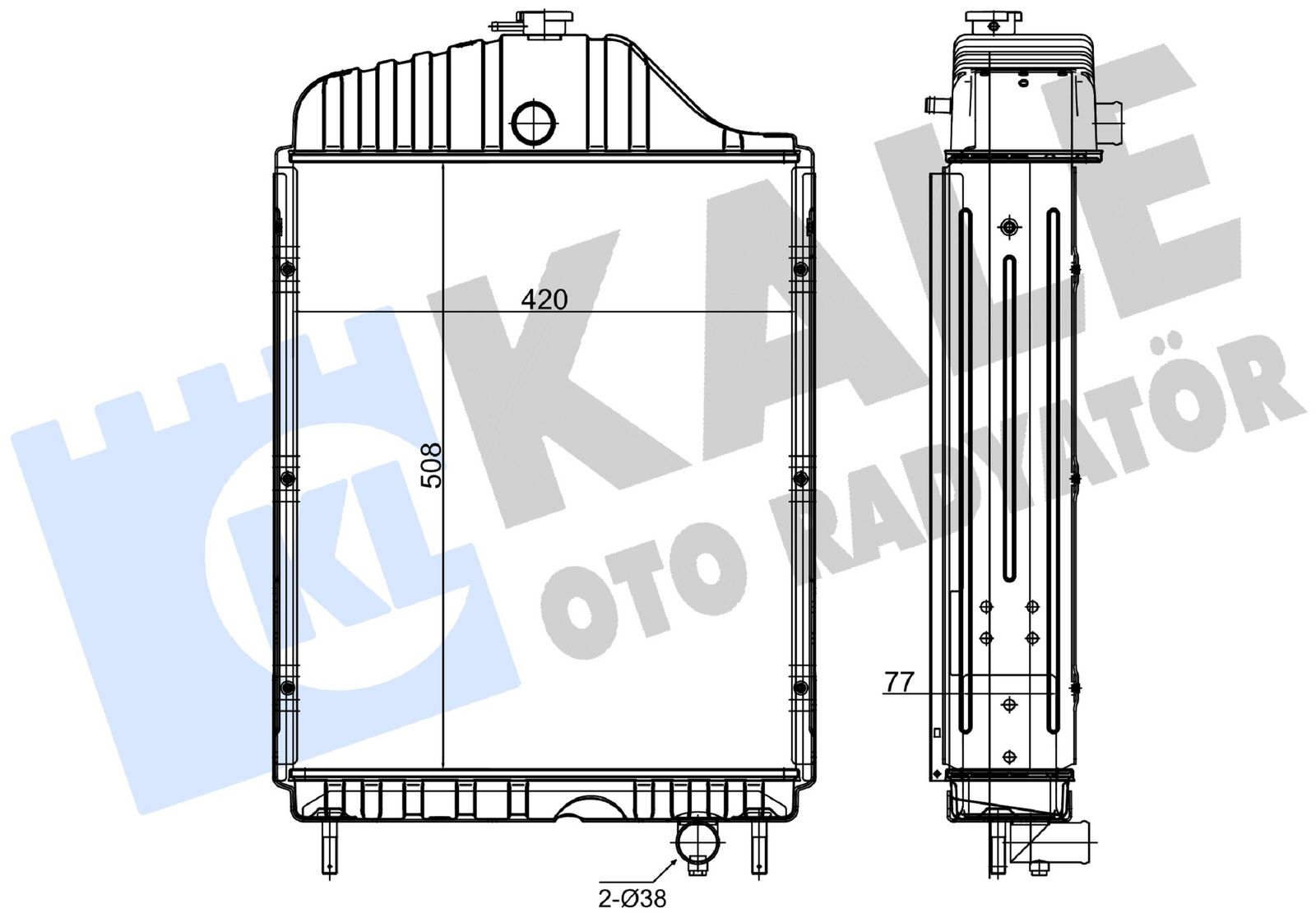 Radiator, racire motor KALE OTO RADYATÖR 250100
