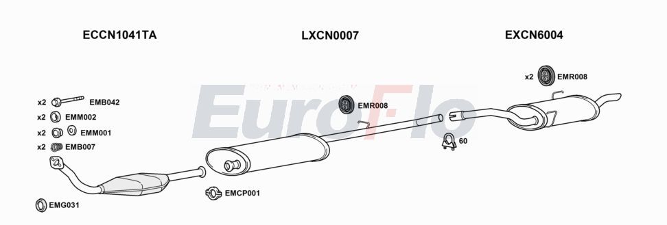 Układ wydechowy EUROFLO CNDIS19D0708LHD