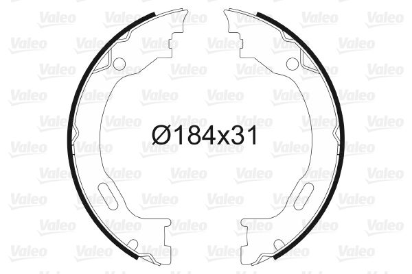 Zestaw szczęk hamulcowych, hamulec postojowy VALEO 564010