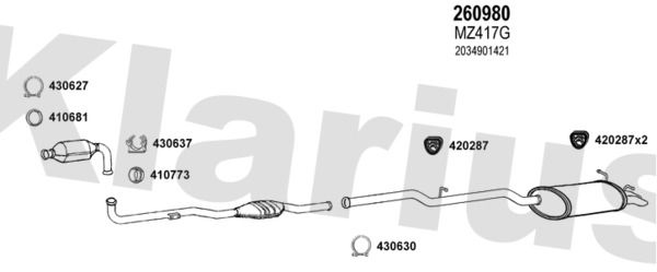 Układ wydechowy KLARIUS 600971E