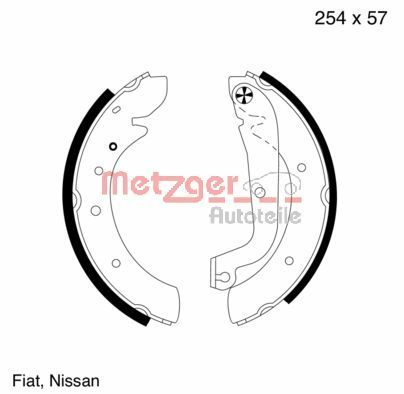 Zestaw szczęk hamulcowych METZGER AUTOTEILE MG570