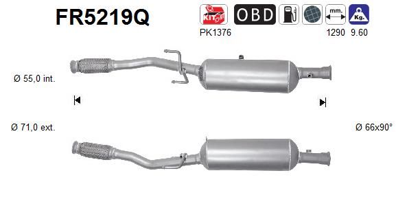 Filtr sadzy / filtr cząstek stałych, układ wydechowy AS FR5219Q