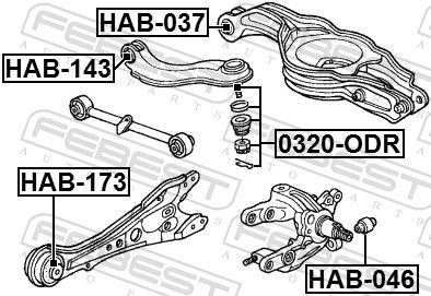 Levně Uložení, řídicí mechanismus FEBEST HAB-173