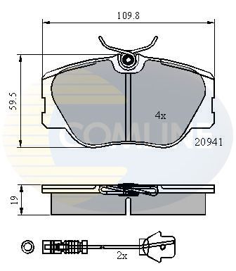 Zestaw klocków hamulcowych, hamulce tarczowe COMLINE CBP2360