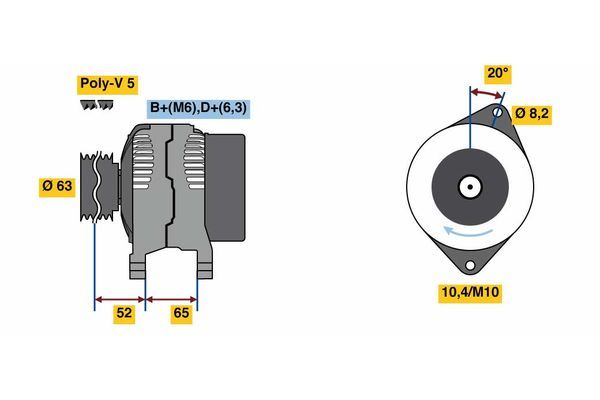 Alternator BOSCH 0 986 036 871