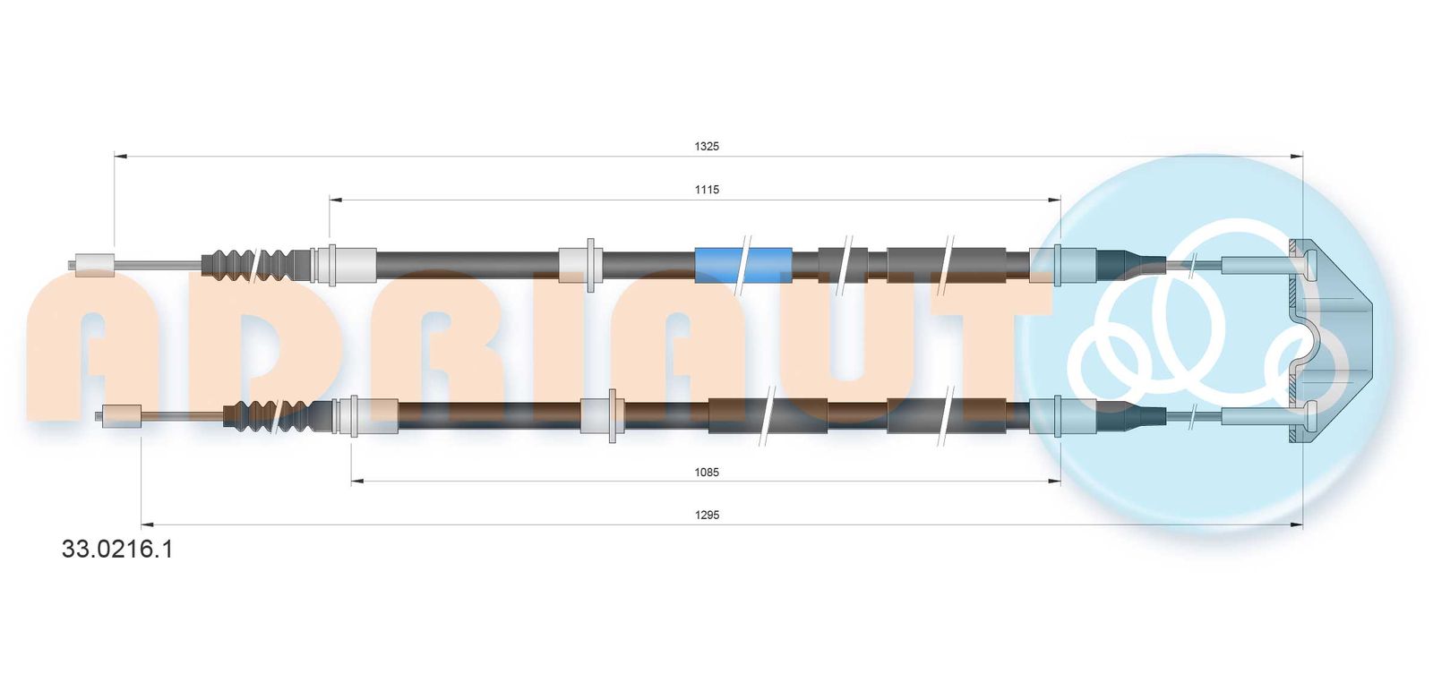 Cablu, frana de parcare ADRIAUTO 33.0216.1