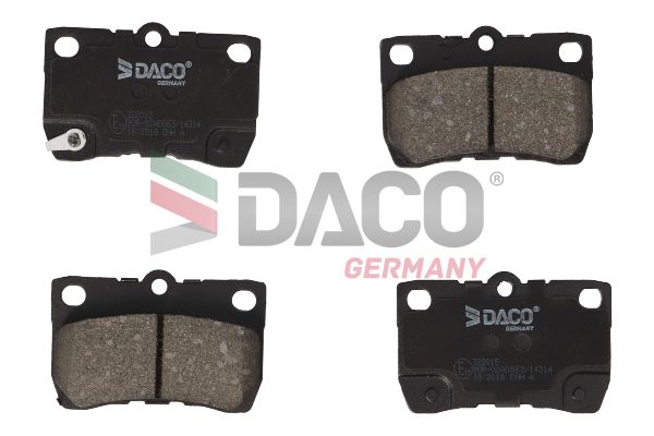 Zestaw klocków hamulcowych, hamulce tarczowe DACO GERMANY 322015