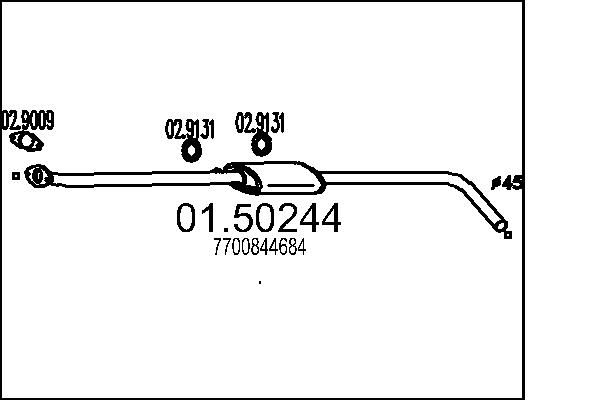 Tłumik środkowy MTS 01.50244
