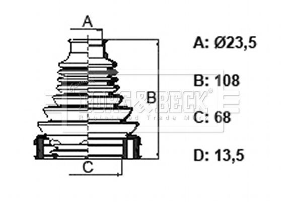 Zestaw osłon, wał napędowy BORG & BECK BCB6325
