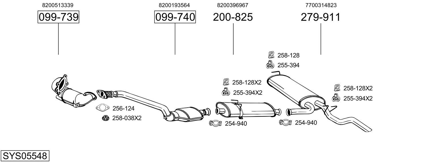 Układ wydechowy BOSAL SYS05548