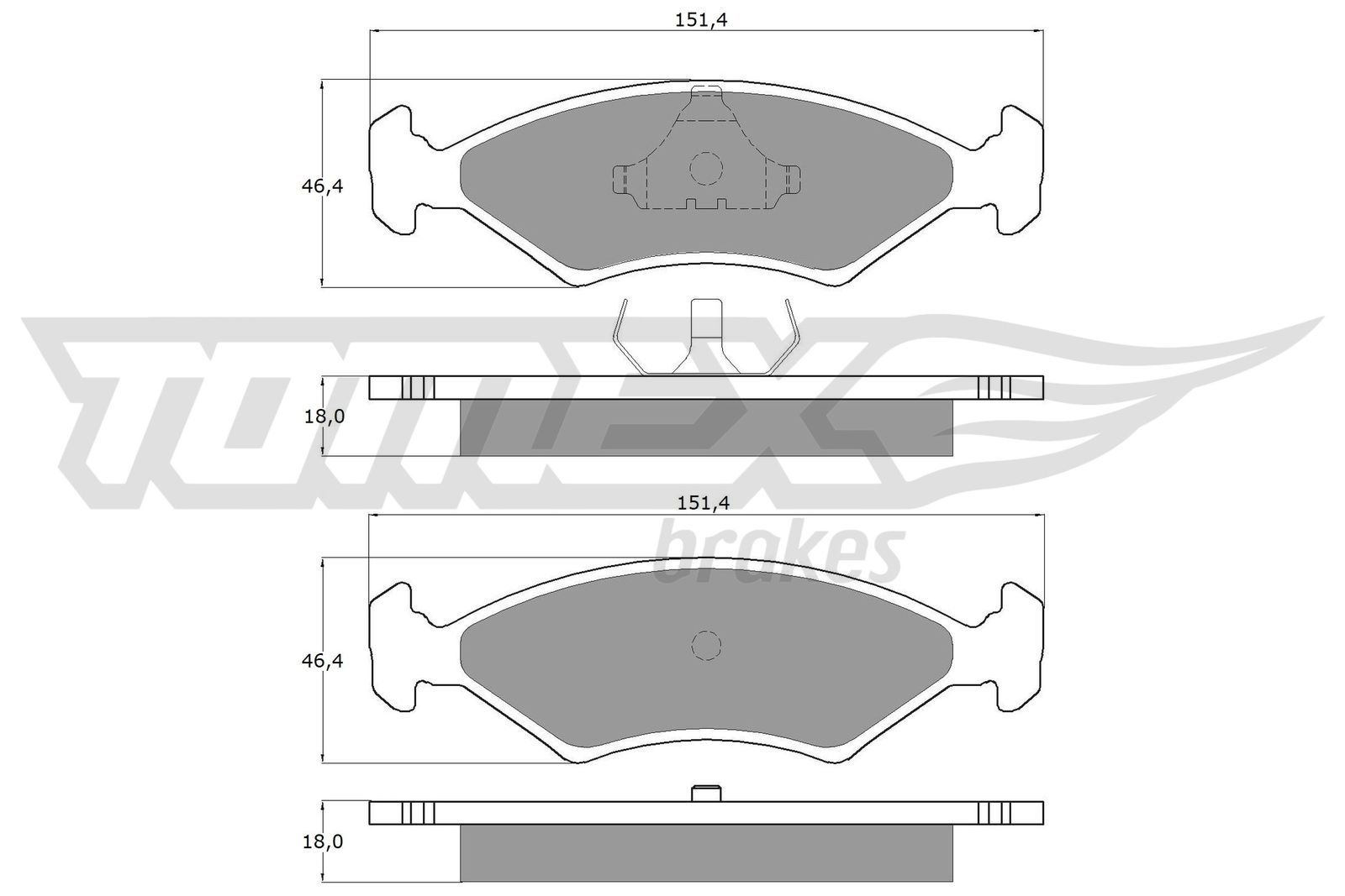 Sada brzdových destiček, kotoučová brzda TOMEX Brakes 10-28