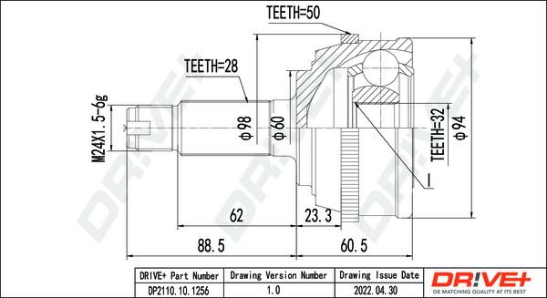 Zestaw przegubu, wał napędowy DR!VE+ DP2110.10.1256