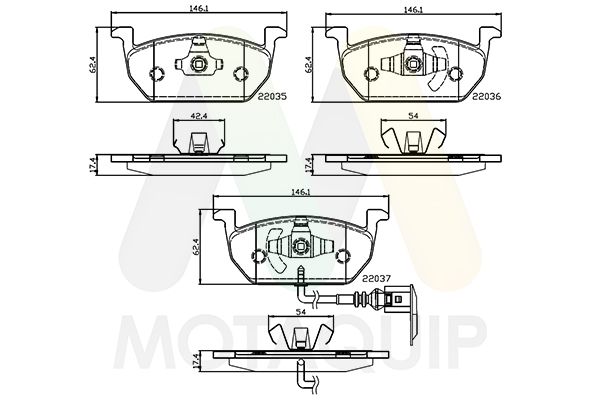 set placute frana,frana disc MOTAQUIP LVXL1803