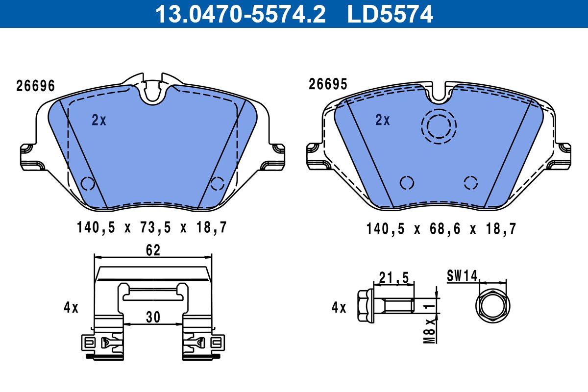 set placute frana,frana disc ATE Ceramic 13.0470-5574.2