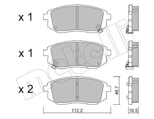 set placute frana,frana disc METELLI 22-1353-0