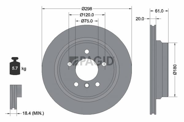Tarcza hamulcowa PAGID 50441NC