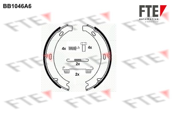 Zestaw szczęk hamulcowych, hamulec postojowy FTE 9100007