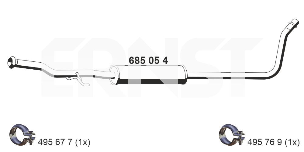 Tłumik środkowy ERNST 685054