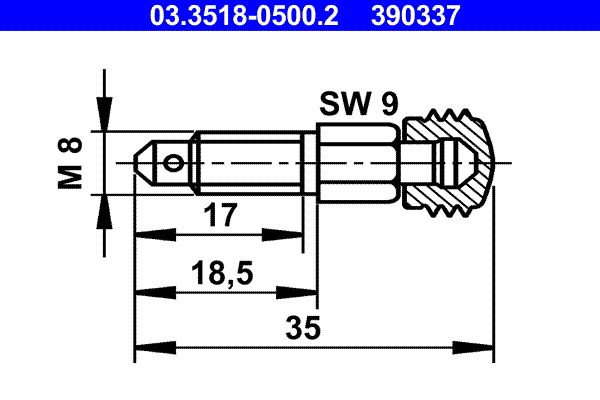 Odvzdušňovací šroub / ventil ATE 03.3518-0500.2