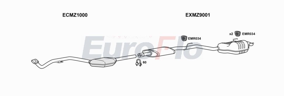 Układ wydechowy EUROFLO MZC18183001A00
