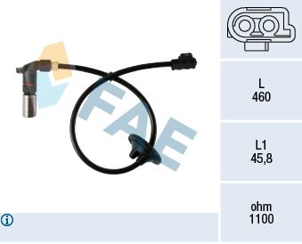 Czujnik, prędkość obrotowa koła FAE 78198