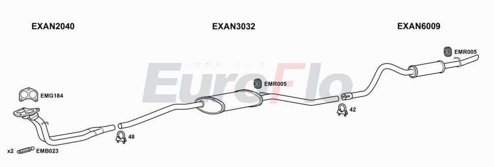 Układ wydechowy EUROFLO ANMAE161008