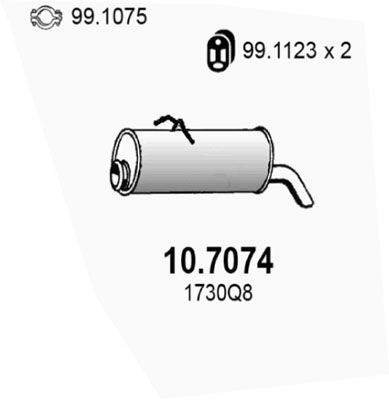 Tłumik końcowy ASSO 10.7074