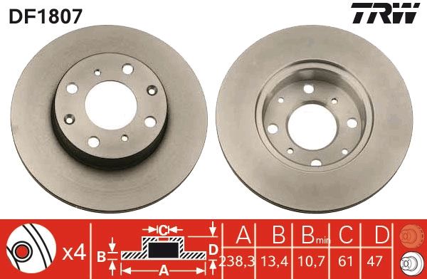 Tarcza hamulcowa TRW DF1807
