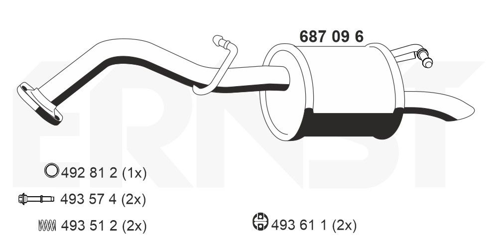 Zadní tlumič výfuku ERNST 687096