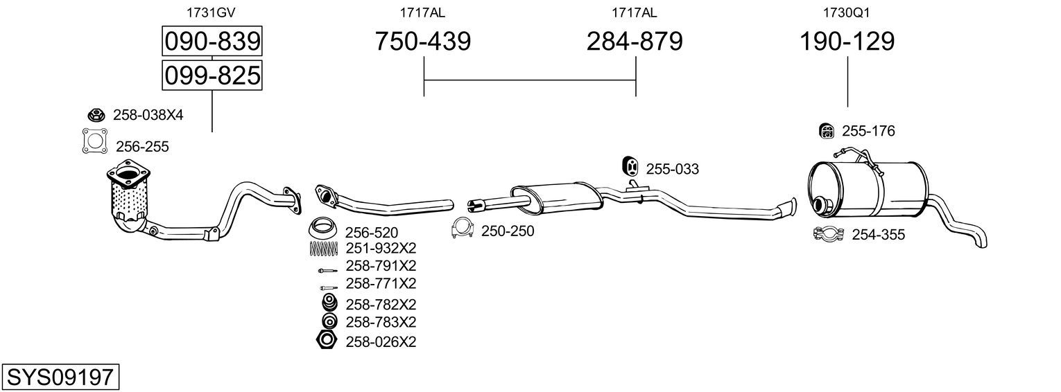 Układ wydechowy BOSAL SYS09197
