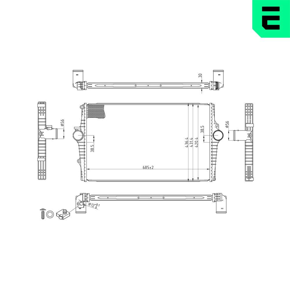 Intercooler, compresor ERA 672030