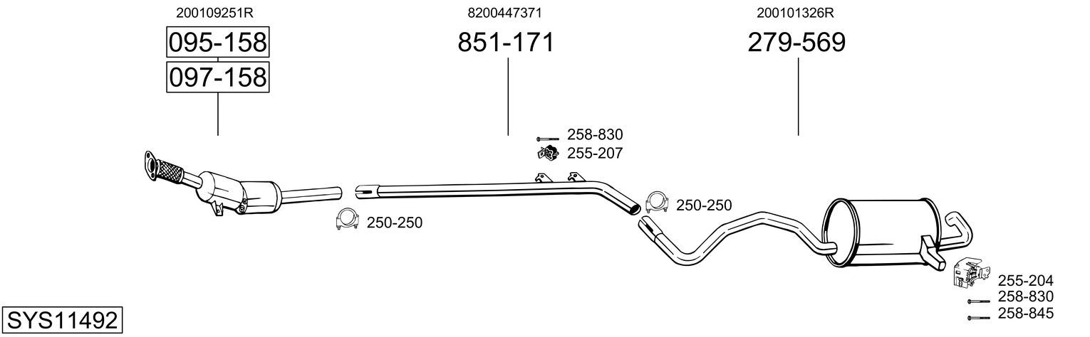 Układ wydechowy BOSAL SYS11492