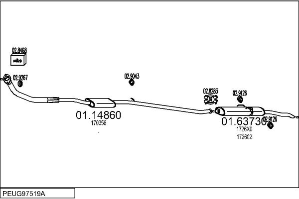 Układ wydechowy MTS PEUG97519A002361