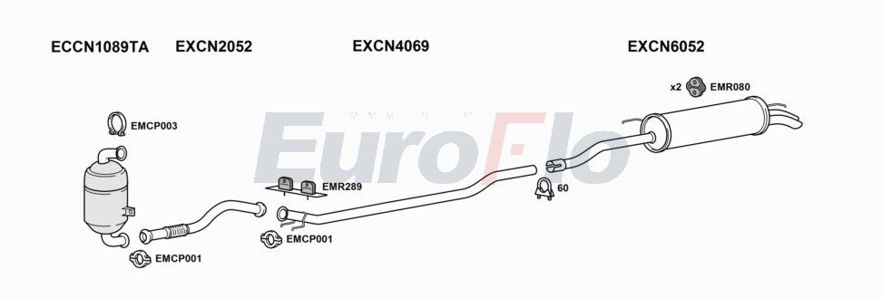 Układ wydechowy EUROFLO CNC516D3001A00