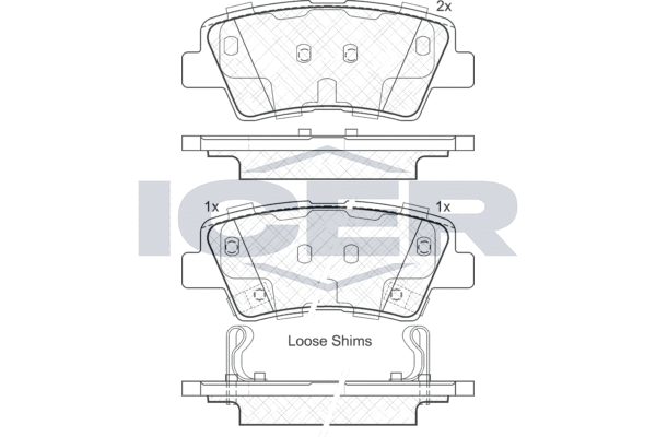 Zestaw klocków hamulcowych, hamulce tarczowe ICER 181976