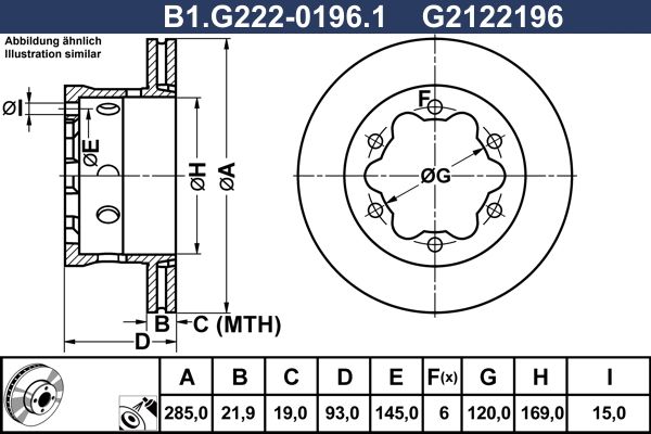 Tarcza hamulcowa GALFER B1.G222-0196.1